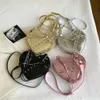 Y2K Vintage Korean Small Chain Shoulder Bag Heart Shaped Purse Handbags Pink PU Leather Gothic Tote Bags Ladies Crossbody Bags 231221