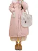 Women's Trench Coats Mori Girl Pink Cute Doll Collar Loose Thick Winter Cotton-Padded Jacket Coat