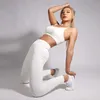Наряд йоги белый ребристый йога наборы наборы бесшовных спортивных костюмов Фитнес -тренировочная одежда для женщин спортивная одежда сексуальная топа