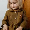 Kinderjacken Herbst und Winter Cartoon süße Mädchenjacke bestickte Baumwolle rosa Babykleidung 231220