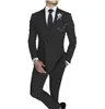 Kombinezon męski 2 -częściowy podwójnie piersi kurtka klapowa Business Casual Slim Fit Wedding dla mężczyzn Blazerpants 231220