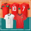 Fans Tops Tees 2023 Maroc Soccer Jerseys 22/23/24 Maillot Foot ZIYECH BOUTAIB Camiseta de futbol BOUSSOUFA EL AHMADI Maillot de football de l'équipe nationale