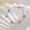 Bracelets à maillons colorés en acier inoxydable 2024 pour femmes, chaîne multicolore en cristal doré, bijoux cadeau