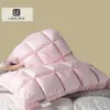 Lanlika Luxe vrouwen roze 100% Goose Down kussen met zijden katoenen schaal nek kussens koningin king bed kussen voor slaap geschenk 1 stks 231220