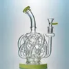 Super Vortex Bongo de vidro Dab Rig Bong Recycler Rigs 12 Reciclador Tubo de água Tubo de água Rigas de óleo de articulação 14 mm Bongos com tigela inebriante 12 ll