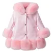 Winterkinderen Warm Faux PU Lederen bont jas HUWED WARME bovenkleding Dikkeling babykinderen herfst meisje faux bont kraagkleding 231221