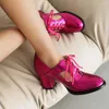 Chaussures habillées talon Mary Jane Femmes Hollow Out Lace Up Metallic Patent Leather printemps 2024 Retro High Talèled