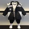 Boys Thickened Down Cotton Jacket 2024 Clothing Baby Winter Clothes Childrens Plush Kids Top 231220