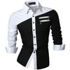 Jeansian Camisas de vestir casuales para hombres Moda Desinger Elegante manga larga K371 WineRed 231220