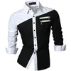 Jeansian Men's Casual Dress Shirts Fashion Desinger Stylish Long Sleeve K371 Winered 231220