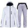 -35 degrés femmes combinaison de Ski veste de snowboard hiver coupe-vent imperméable vêtements de neige veste de Ski thermique et pantalon de neige à sangle 231220