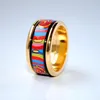 Life Cycle Series 18K guldpläterade emaljbandringar ring för kvinnor märkesdesigner smycken258w