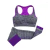 Yoga Outfits 2023 Set Women Gymkläder Bomull Blandar Material andningsbara sportbh -byxor