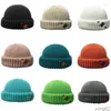 Olivogtk Beanie/Totenkopfkappen, Unisex, Winter-Strickmütze, Neon-Süßigkeitsfarbe, Buchstabenstickerei, Bündchen, randlos, Hip Hop, Landlord, Docker, Totenkopfmütze