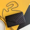 Womens woc envelope Messenger Bags fashion Metal chain gold silver black classic flap sling mens Shoulder bag wholesale leather purse tote Clutch CrossBody hand bag