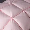 ランリカラグジュアリー女性ピンクピンク100％ガチョウの枕とシルクコットンシェルネック枕クイーンキングベッド睡眠ギフト1PCS 231220