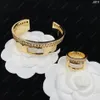 Fashiom anéis designer letras de diamante f anel de noivado para mulheres anel largo designers jóias anel de ouro ornamentos com caixa novo 235m