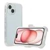 Odporny na wstrząsy Frosted Transparent Case z tylnym klipsem dla iPhone'a 15 11 12 13 14 Pro Max Samsung S24 Ultra Four Corners Anti-Fall Stojak Uchwyt Przezroczysta okładka