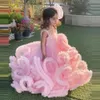 Robe de bal à volants, robes à fleurs pour filles, couches de Tulle moelleuses, robe d'anniversaire pour enfants, pour séances photo, 231220