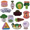 Broches en émail végétalien, Collection de broches, boule de cristal de pêche, brocoli, carotte, chatte, légumes, Badge végétarien, broche de dessin animé272C