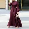 Ethnic Clothing Muslim Maxi Dresses For Women Arabian Simple Loose Solid Elegant Dubai Turkey Islamic Temperament Plain Abayas