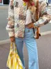 Kadın Trençkotları Baskı Uzun Kollu Ceket Renkli Pamuk Ceket Kadınlar İçin Tek Göğüslü Ceketler 2023 Sonbahar Moda Sokağı Outerwear