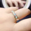 Pierścienie klastra naturalny prawdziwy biały pierścień opalowy Slim Style 3 5 mm 0,25ct 5pcs kamień szlachetny 925 Srebrny srebrny biżuteria J23883
