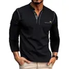 Lu Men Henry Shirts Långärmad t-shirt Mens Style Top Autumn Clothes Training Elastic LL23523