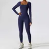 Yoga -Outfit Jumpsuit Fitnessstudio Workout Yoga Kleidung Danz Fitness Langarm ein Stück Sport -Overall sexy enge Kessel Frauen Tracksuitl231221