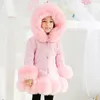 Winterkinderen Warm Faux PU Lederen bont jas HUWED WARME bovenkleding Dikkeling babykinderen herfst meisje faux bont kraagkleding 231221