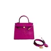 Akilyle Luxo Designer Totes Bolsa Rosa Vermelho Crocodilo Padrão Cabeça Camada Bolsa De Couro Moda Bolsa De Couro Genuíno Bolsa Crossbody Bolsa De Beleza Doce Na Moda