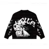 Men's Sweaters Gothic gun star Print Pullover autumn Harajuku Cotton sweater women Oversized Sweater Hip Hop Knitted Sweater men Streetwear Y2K T231221