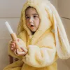 Süße Mädchen Winter Lose Kaninchen Strampler Slouchy Bequemer Reißverschluss Overall Kapuzenpyjamas Baby Jungen Plüsch Homewear Outfits 231220