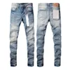 Designer-Jeans von Ksubi für Herren, zerrissen, gerade, normale Hip-Hop-Taille, verwaschen, alt, lang, schwarz, gestapelt, 4K08
