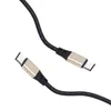 PD 60W type-c naar c Nylon gevlochten aluminiumlegering USB naar Type C Snel opladen datakabels voor Samsung Galaxy mobiele telefoon met retailpakket