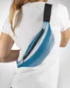 Marsupi Borsa con texture astratta blu grigio Cintura da donna da uomo Borsa a tracolla unisex di grande capacità