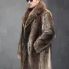 Wintermantel für Herren aus Waschbärpelzimitat, warme Nerzkleidung, coole und modische, lässige Jacke mit langem Kragen 231220
