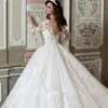 2024 abiti da sposa per abiti da ballo per donne 2023 maniche lunghe perline 3d Appliques abiti da sposa principessa