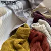 Women's Sweaters WTEMPO Long Sleeve Vintage Twist Knitted Sweater Women Purple Red Knitwear Loose Pullover Jumper Female Clothing Winter