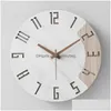 Настенные часы Настенные часы Кварцевые подвесные деревянные роскошные бесшумные часы для гостиной Необычные стильные современные часы Декоративные прямые поставки Ho Dhk89