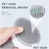 Peluquería para perros Peine para mascotas Aguja de acero inoxidable y eliminación de pelo de gato Limpieza flotante Belleza Cuidado de la piel Cepillo Drop Entrega Home Garden DHS4J