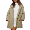 Vestes Femmes Mode 2023 Manteau d'hiver Casual matelassé à capuche léger coupe-vent boutonné lâche grande taille vêtements d'extérieur