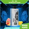 Coil 9K Vapes Disposable Puff Vape 9000Puffs Bar Disposable 14ml Vape Juice Rechargeable Vaper 2% 5% E Liquid Watermelon Ice Vape Jucie with Digital Screen