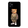 IPhone 11 12 13 14 Pro Mini 7 8 Plus X Xs Black Case For Apple Cute Bear Brand Protective Silicone Cover 231221