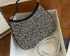 New 2024 Luxurys Designer Shoulder Bags Women crystal Diamante Handbags Metallic Beads Glitter Diamonds Lady Axillary bag