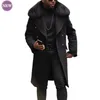 casual wool coat 2023 autumnwinter fashionable ultrathin double chest men's solid color collar fur top 231220