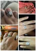 CAOSHI Set di anelli di nozze di moda per le donne Set di accessori da donna di lusso con zirconi quadrati Set di gioielli da sposa delicati alla moda 231220