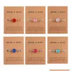 Charm Bracelets Fashion Resin Handmade Rope Chain Braided Bracelet Men Women Jewelry Make A Wish Card Gift Stone Charm Bracelets Uni Dhuz2