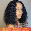 Wigs Glueless Preplucked Human Wigs Ready To Go Water Wave Bob Wig Pre Cut Curly Wigs 4x4 Closure Human Hair Wig for Women Remy