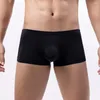 Underbyxor sommar tunna underkläder män boxare kort is siden sömlös shorts bulge påse solid mjuk andas bekväma trosor